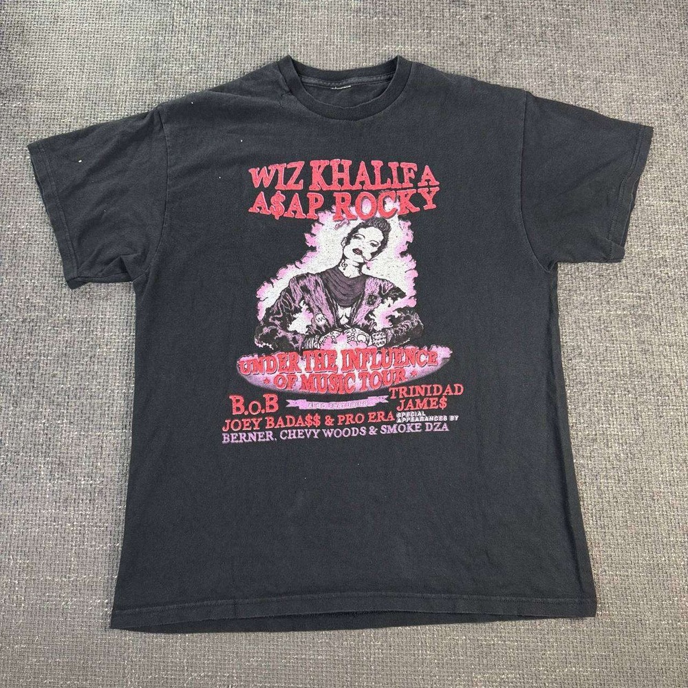 Alstyle Wiz Khalifa ASAP Rocky Tour Shirt Mens XL Black Under The Influence Tee